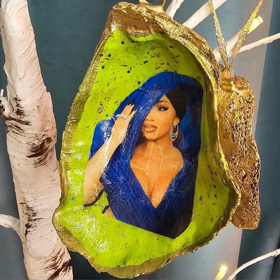 Decoupage Oyster Shell Ornament