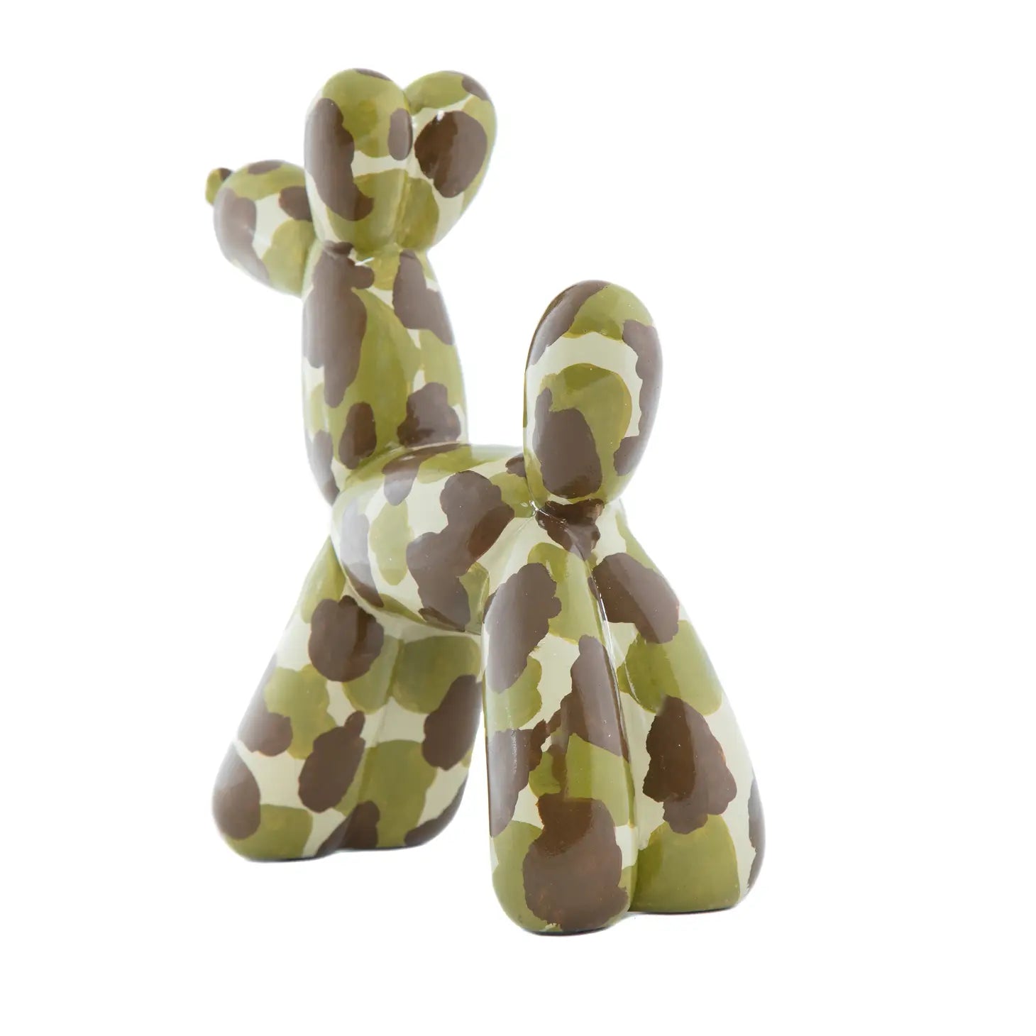 Hand Painted Camouflage Resin Dog Sculpture