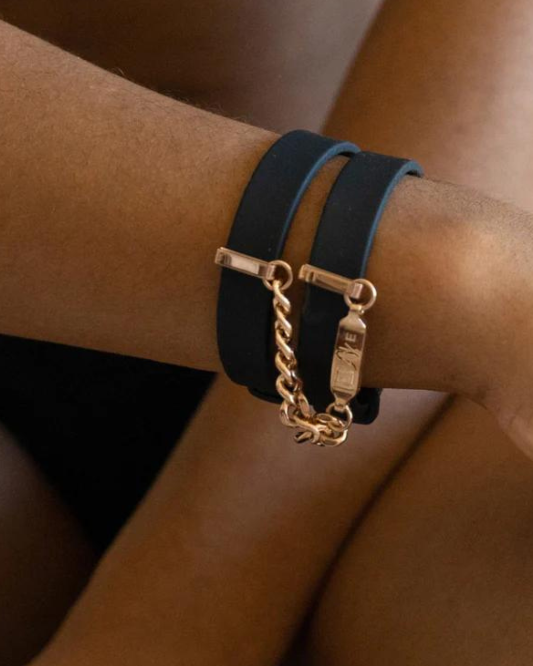 ID Cuff - BLACK / ROSE GOLD