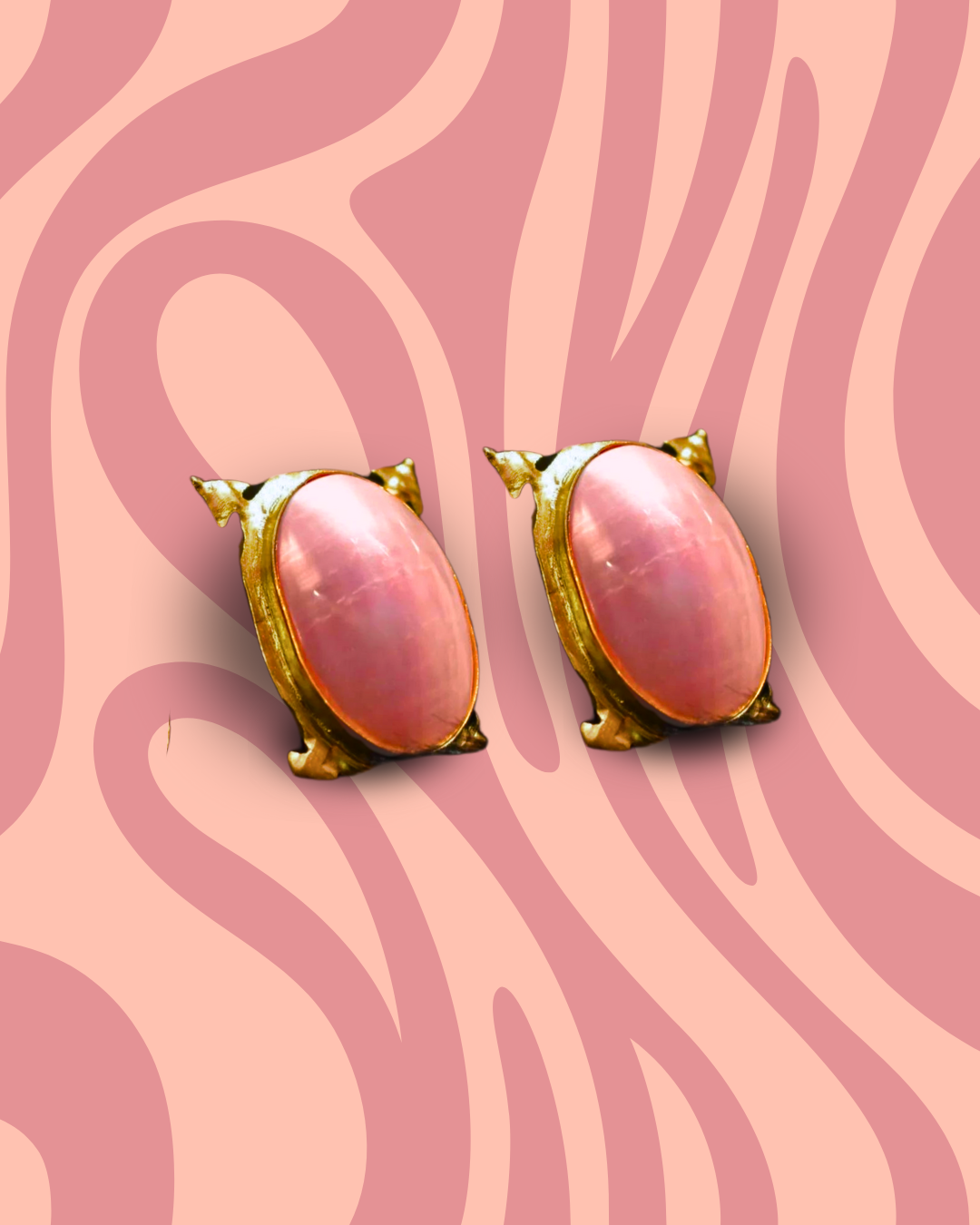 Aretes Madre Perla Rosa