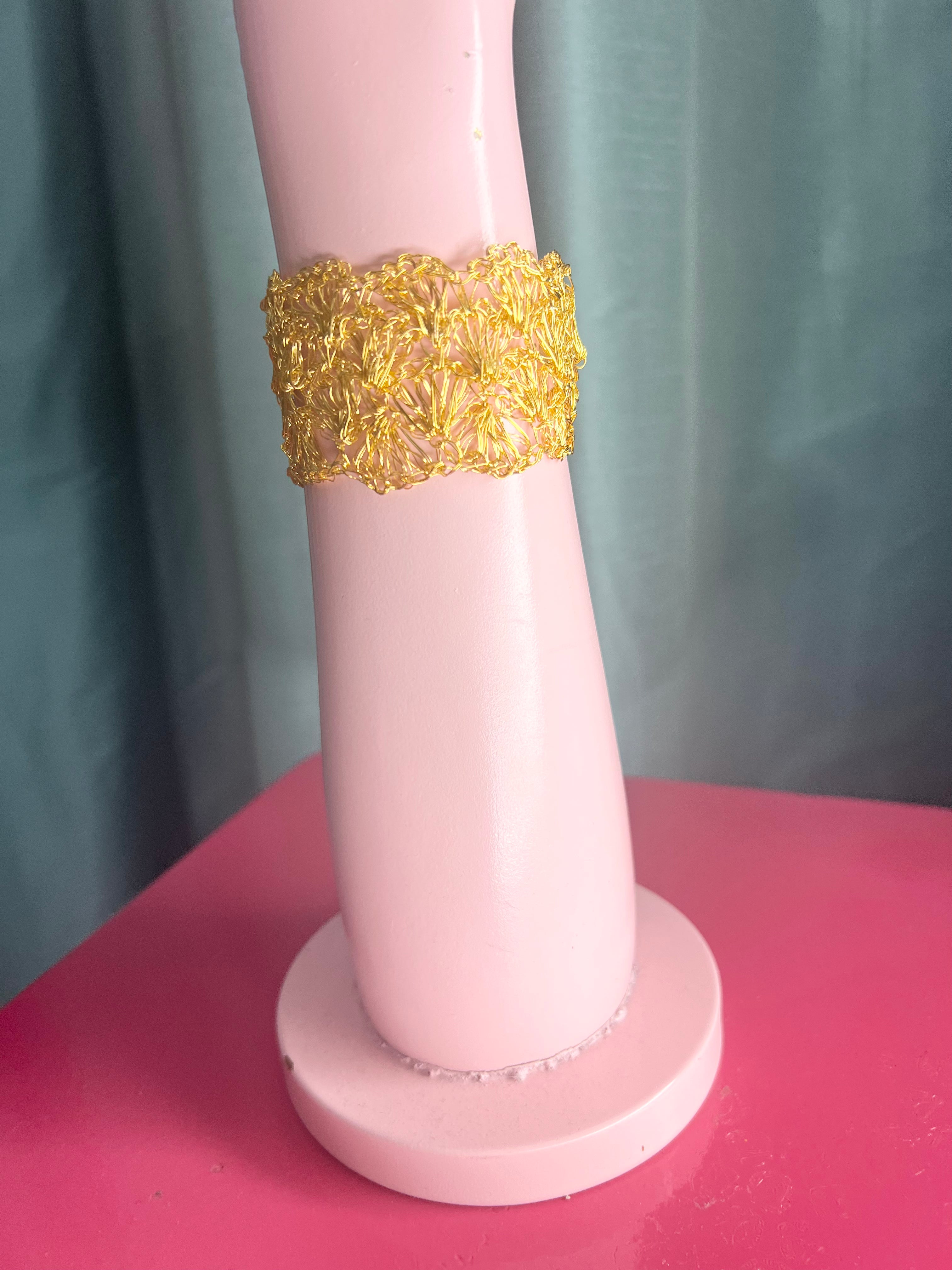 Gold Crochet Bracelet