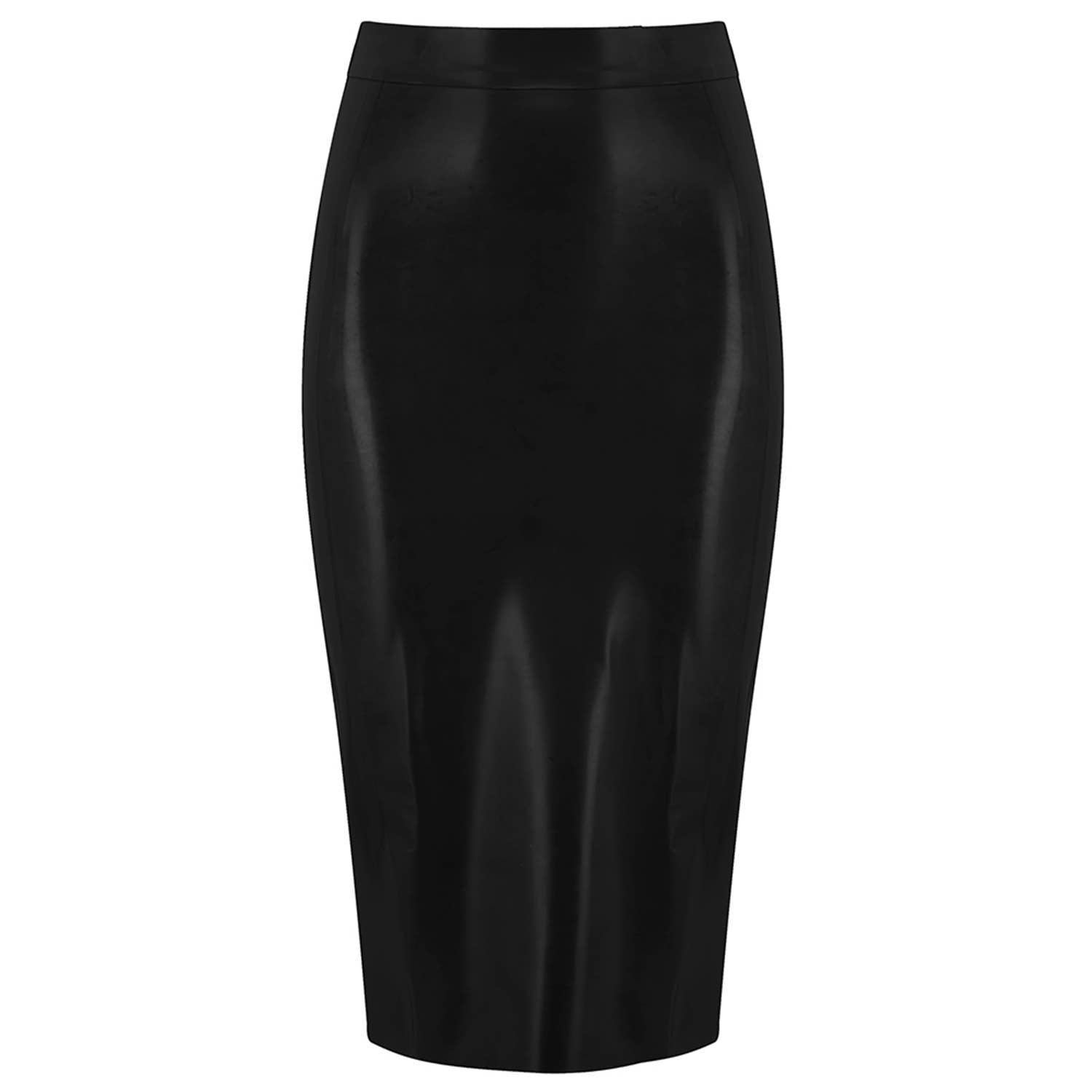 Latex Midi Skirt: M / Black